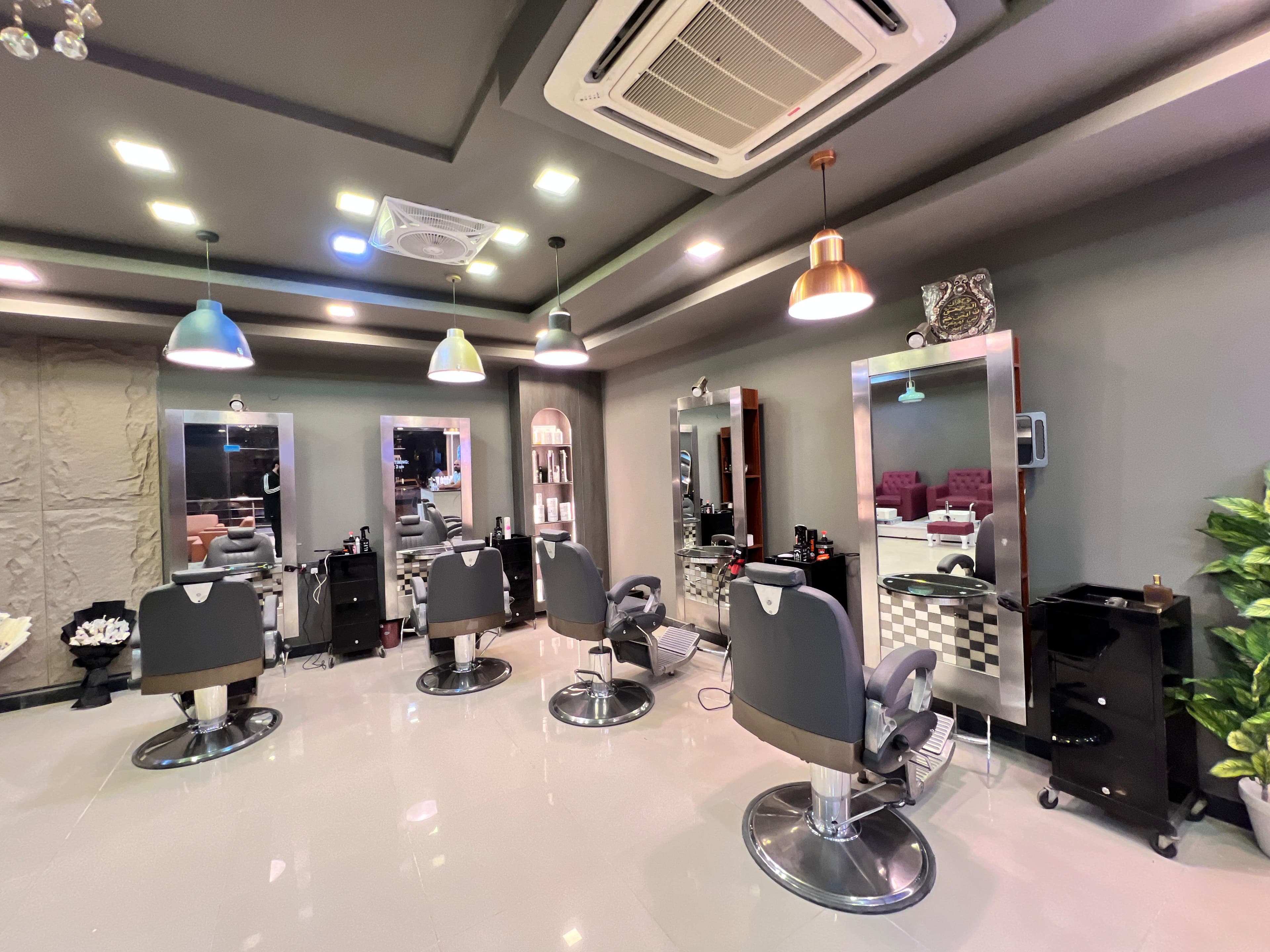 Detail of styling station at Ryders Cuts barber shop